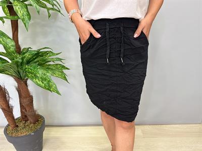 4040 Italyan Likralı Etek Siyah