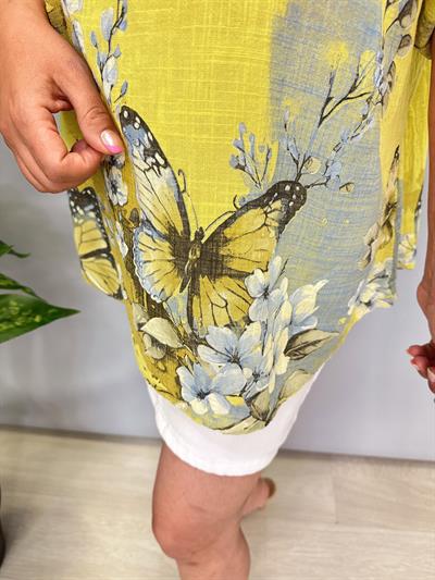 4041 Italyan Kelebekli Bluz Açık Yeşil