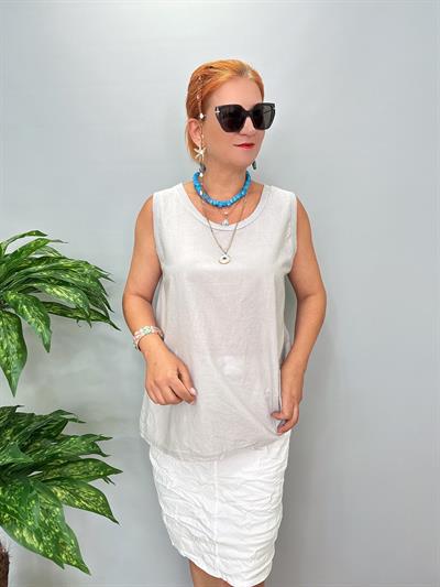 4042 Italyan Pamuklu Bluz Taş