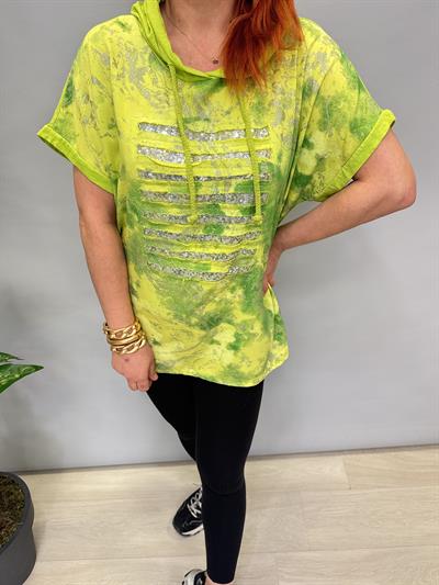 MNS 41085 İTALYAN PAYET DETAY BLUZ NEON YEŞİL