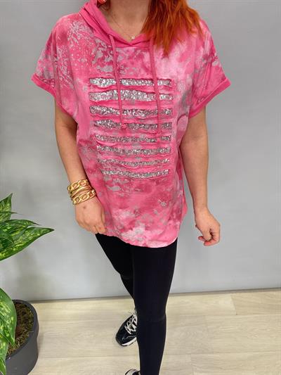 MNS 41085 İTALYAN PAYET DETAY BLUZ FUŞYA