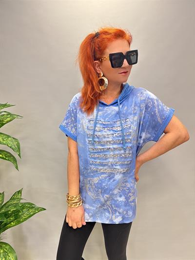 MNS 41085 İTALYAN PAYET DETAY BLUZ İNDİGO
