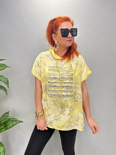 MNS 41085 İTALYAN PAYET DETAY BLUZ SARI
