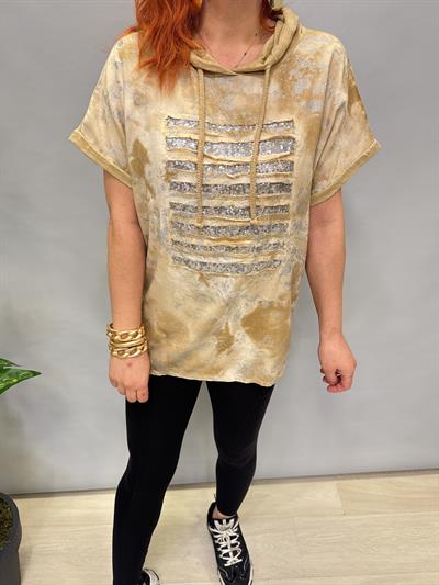 MNS 41085 İTALYAN PAYET DETAY BLUZ VİZON