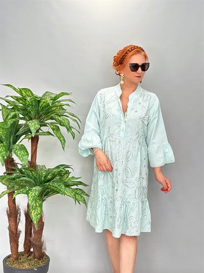 4110 Italyan Payet Detay Elbise Mint