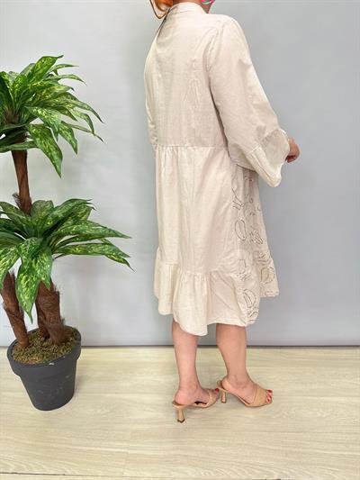 4110 Italyan Payet Detay Elbise Taş