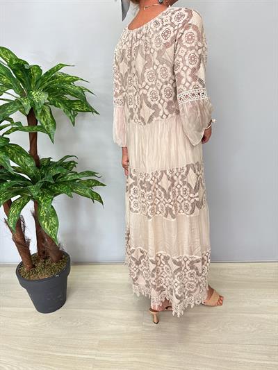 4120 Italyan Fisto Detay Elbise Taş