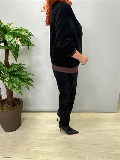 4375 Şönil Kadife Bomber Ceket Siyah