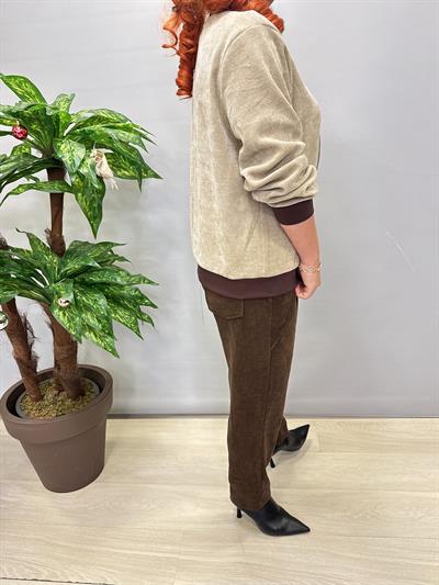 4375 Şönil Kadife Bomber Ceket Taş