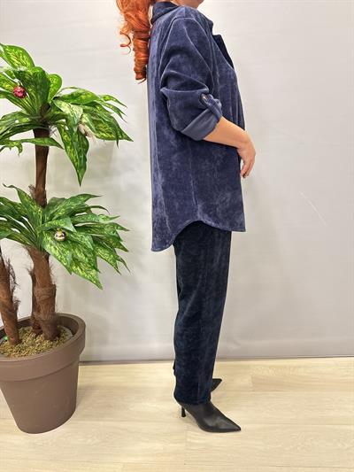 4375 Şönil Kadife Gömlek/ Ceket Lacivert