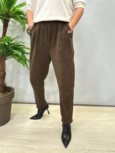 4375 Şönil Kadife Pantolon Acı Kahve 