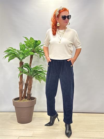 4375 Şönil Kadife Pantolon Lacivert