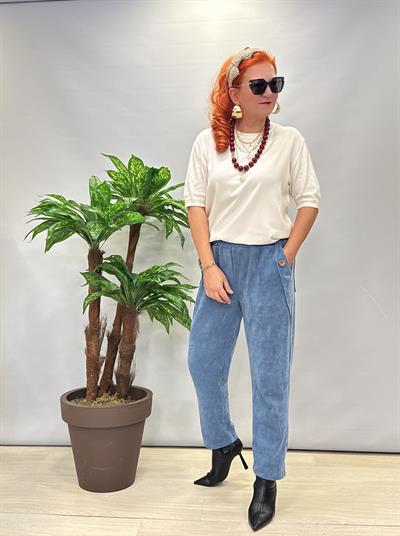 4375 Şönil Kadife Pantolon Mavi