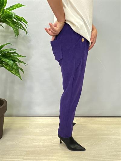 4375 Şönil Kadife Pantolon Mor