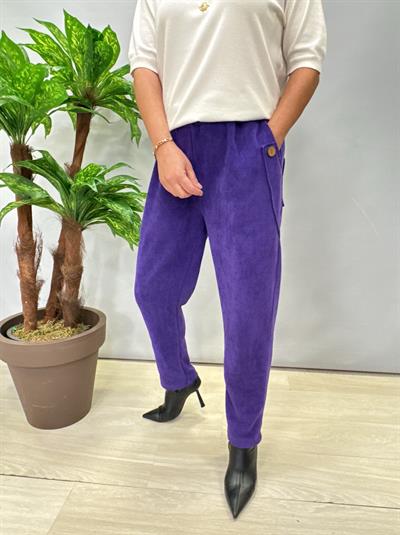 4375 Şönil Kadife Pantolon Mor