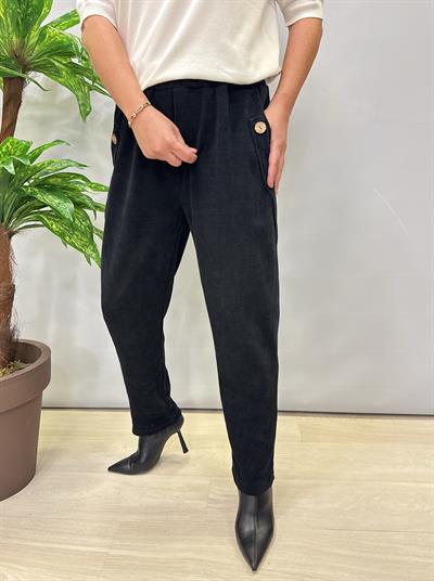 4375 Şönil Kadife Pantolon Siyah