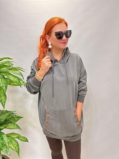 4532 Nakış Detaylı Sweatshirt Antrasit