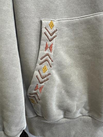 4532 Nakış Detaylı Sweatshirt Haki