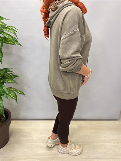 4532 Nakış Detaylı Sweatshirt Haki