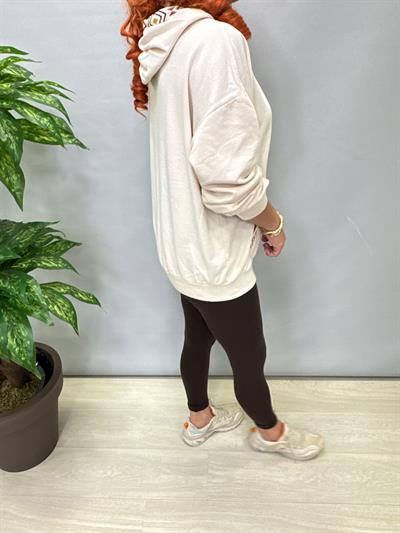 4532 Nakış Detaylı Sweatshirt Taş