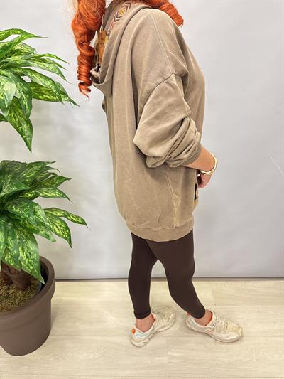 4532 Nakış Detaylı Sweatshirt Vizon
