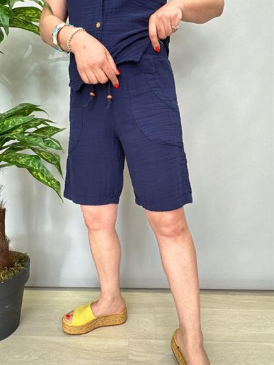 4545 Pamuklu Şort Lacivert