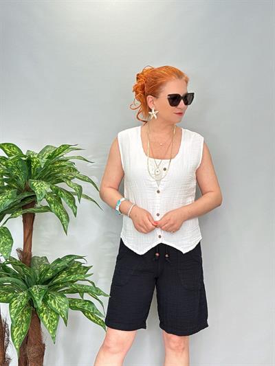 4545 Pamuklu Şort Siyah