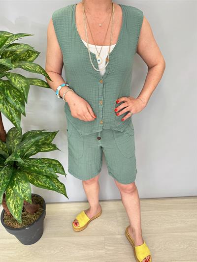 4545 Pamuklu Yelek Mint