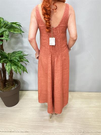 4550 Italyan Ham Keten Elbise Tarçın