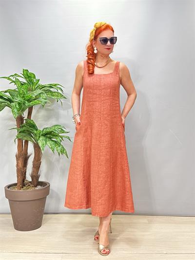 4550 Italyan Ham Keten Elbise Tarçın