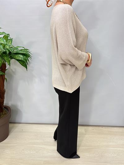 4550 Italyan Simli Merserize Triko Bluz Taş