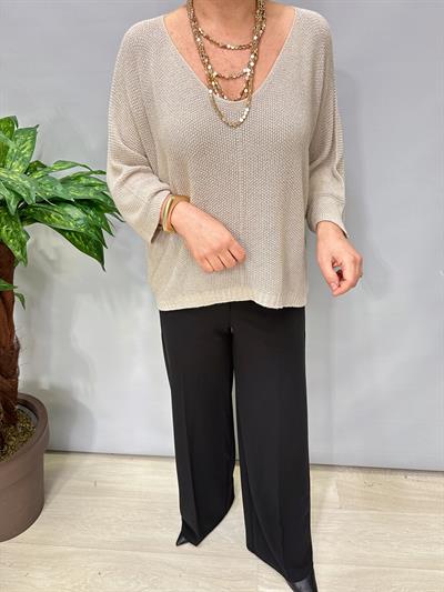 4550 Italyan Simli Merserize Triko Bluz Taş