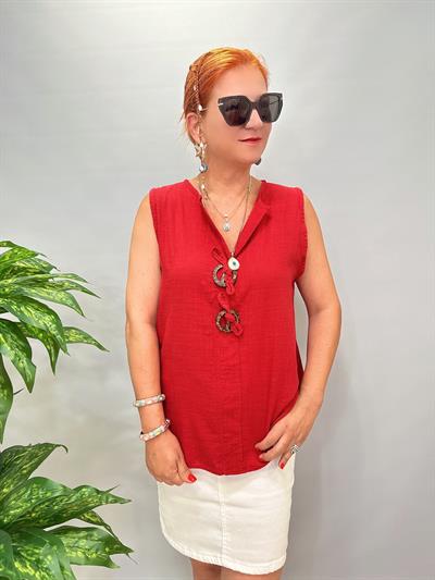 4560 Pamuklu Bluz Kırmızı 