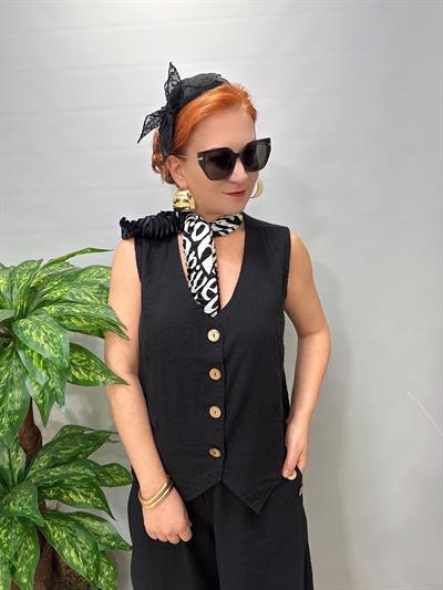 4570 Pamuklu Yelek Siyah