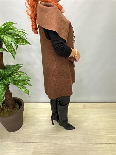 4577 Tasarım Buklet Yelek Acı Kahve 