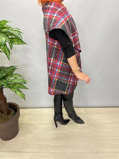 4577 Tasarım Buklet Yelek Ekose Detay