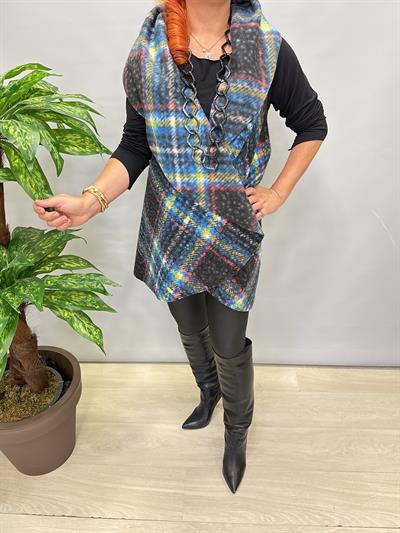 4577 Tasarım Buklet Yelek Ekose Detay