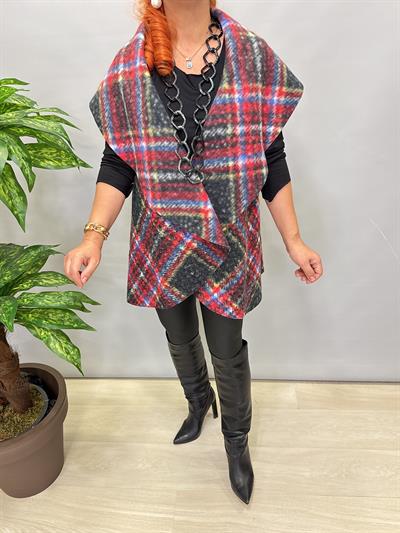 4577 Tasarım Buklet Yelek Ekose Detay