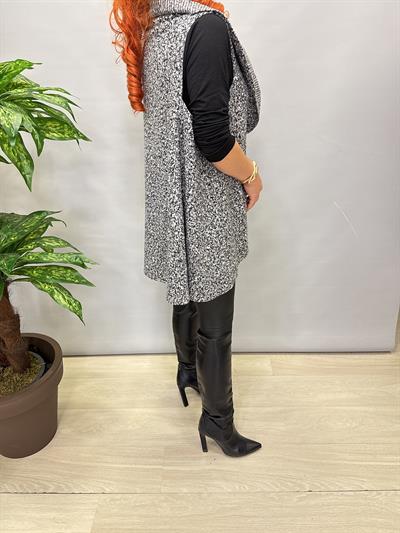 4577 Tasarım Buklet Yelek Gri