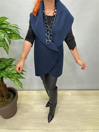 4577 Tasarım Buklet Yelek Lacivert