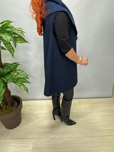 4577 Tasarım Buklet Yelek Lacivert