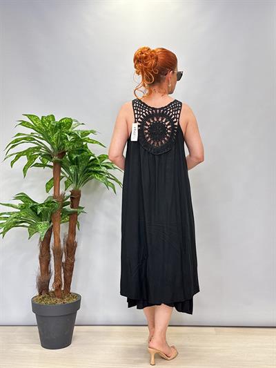 460 İtalyan Sırt Detay Elbise Siyah