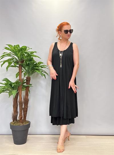 460 İtalyan Sırt Detay Elbise Siyah