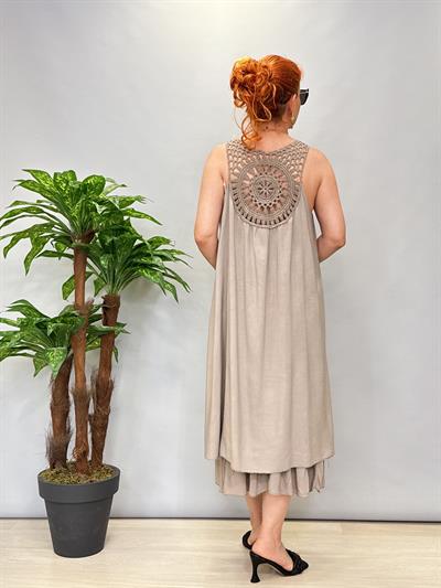 460 İtalyan Sırt Detay Elbise Taş