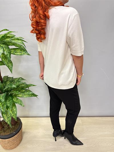 4850  Angora Triko Bluz Ekru