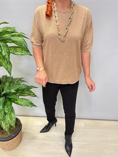 4850 Angora Triko Bluz  Camel