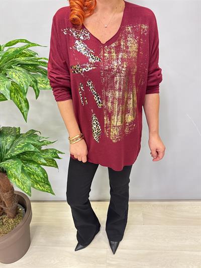 4875 Italyan Yumuşacık Triko Bluz Bordo