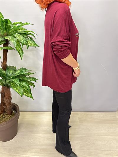 4875 Italyan Yumuşacık Triko Bluz Bordo