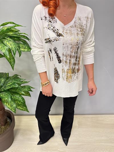 4875 Italyan Yumuşacık Triko Bluz Ekru