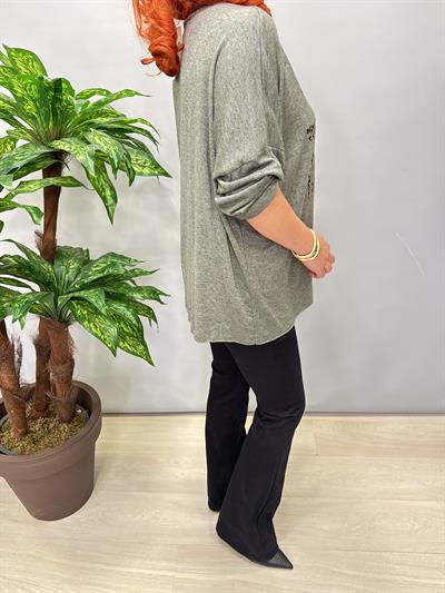 4875 Italyan Yumuşacık Triko Bluz Haki